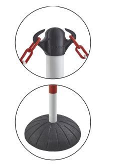 Potcajn - barrière à chaîne poteau socle caoutchouc - signals - h 1000 x ø 50 mm_4