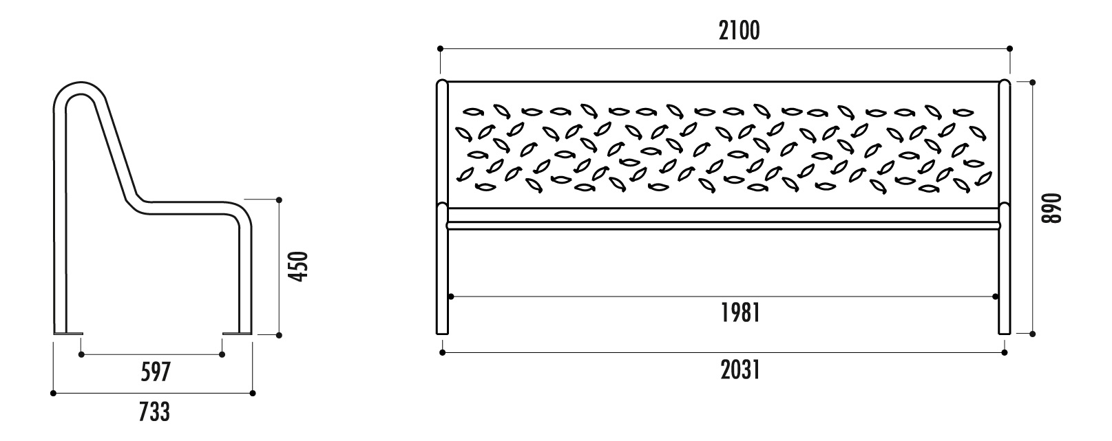 Banc public Abstract Maverick - Tubulaire perforé_4