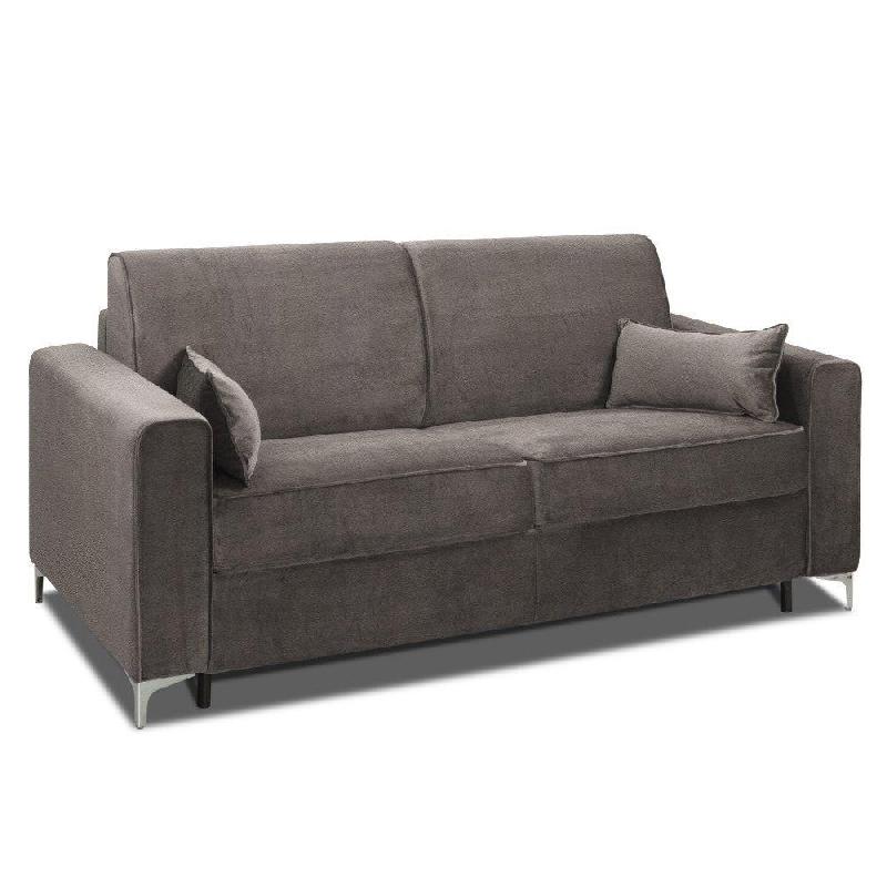 Canapé convertible express Jackson - matelas 160 cm Comfort Bultex® 12 cm - sommier à lattes - cuir vachette taupe_4