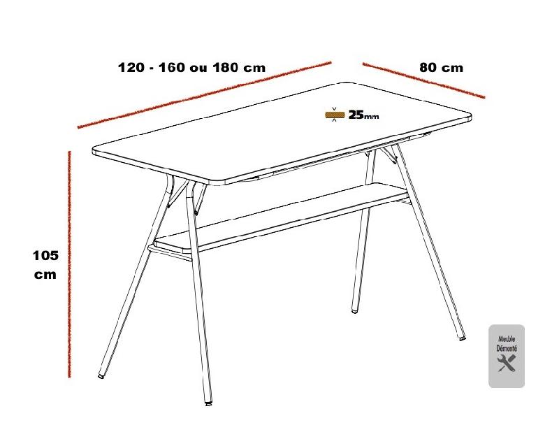 Table haute coins arrondis - Mobel Linea - 120, Anthracite, Chêne grisé_4