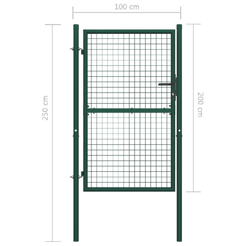 Vidaxl portail de clôture acier 100x200 cm vert 145736_4