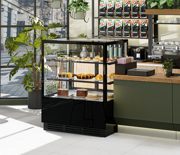 Vitrine réfrigérée de présentation avec service-arrière (l150 x p73 cm) avec éclairage led et 2 étagères_4