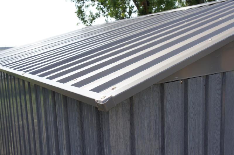 Abri de jardin en métal - aspect bois vieilli 64 - 2,43 m² - gris_4