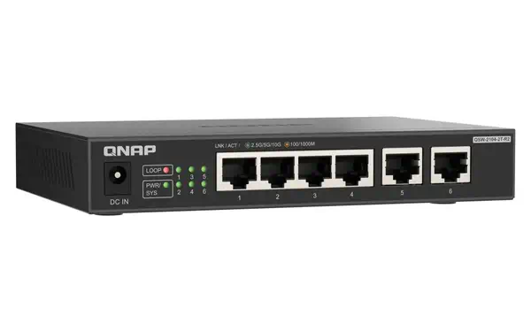 QNAP QSW-2104-2T-R2 commutateur réseau Non-géré 10G Ethernet (100/1000/10000) Bureau Noir_4
