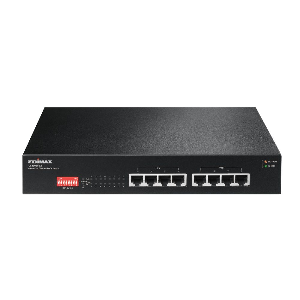 Commutateurs - switch - Emidax GS-1008P V2 - 8 ports RJ-45 PoE+ - Fanless - 16G Switching Capacity_4