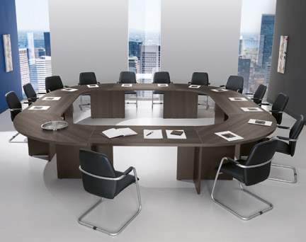 Table de réunion modulaire Meeting-Pro - finition haut de gamme - pieds et plateaux personnalisables_4