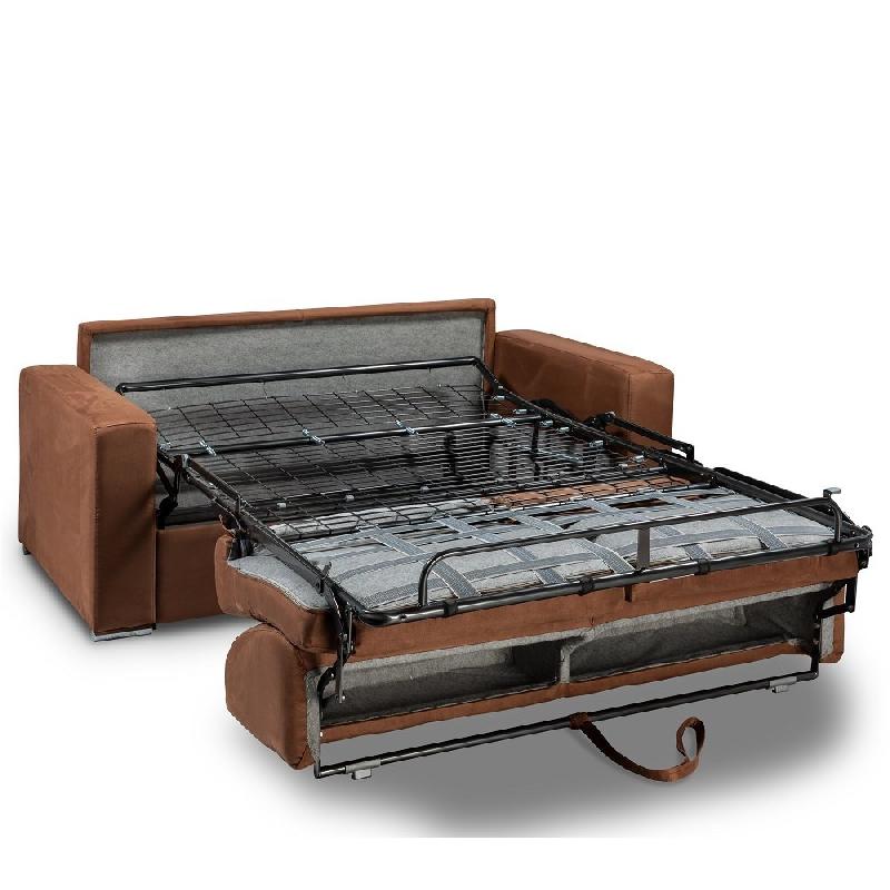 Canapé-lit convertible express Dreamer 2-3 places - Matelas 16 cm microfibre marron - Couchage 120x197 cm_4