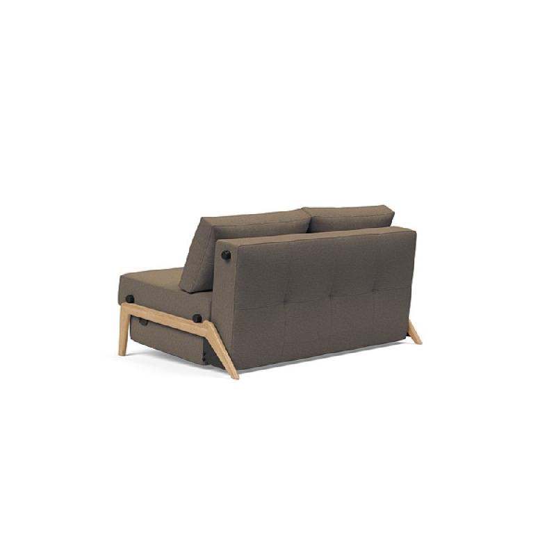 Innovation Living - Canapé design convertible Cubed Wood 02 - Lit 140x200 cm - Tissu Argus Brown_4