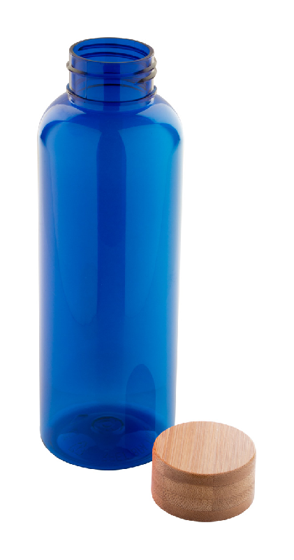 Bouteille en RPET - 500 ml avec couvercle en bambou - Sans BPA - Couleur bleu_4