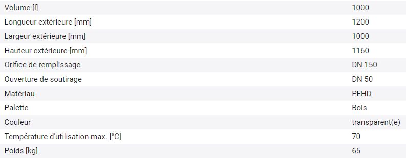 266176w - Cuve Recobulk IBC - Palette bois - 1000 litres - Ouverture DN 150 - Sortie DN 50 - Reconditionnée_4