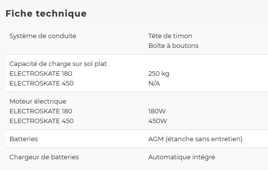 Electroskate 450 - chariot électrique - electroman - capacité de charge 250 kg_4