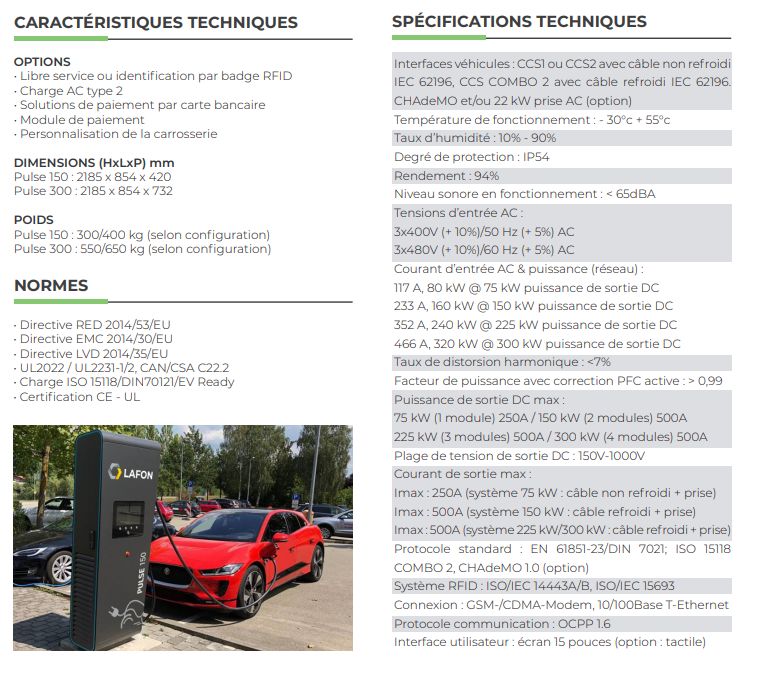 Pulse 150 & Pulse 300 - Bornes de recharge ultra-rapides pour voiture électrique - Lafon - 150 kW et 300 kW, recharge simultanée jusqu'à 4 véhicules_4