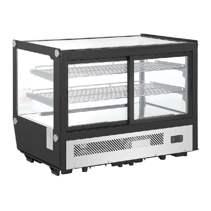 Vitrine de comptoir positive Série G carrée noire 160L - Polar - PG004_4