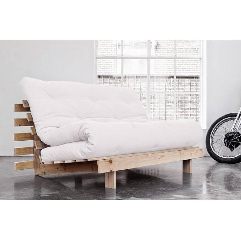 Canapé convertible futon ROOTS - Pin naturel - Coloris naturel - Couchage 140x200 cm - Réglable 3 positions - Marque KARUP_4