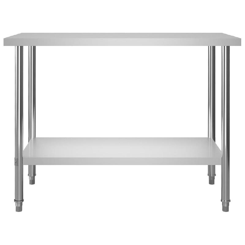 Vidaxl table de travail de cuisine avec étagère 120x60x150 cm inox 3054470_4