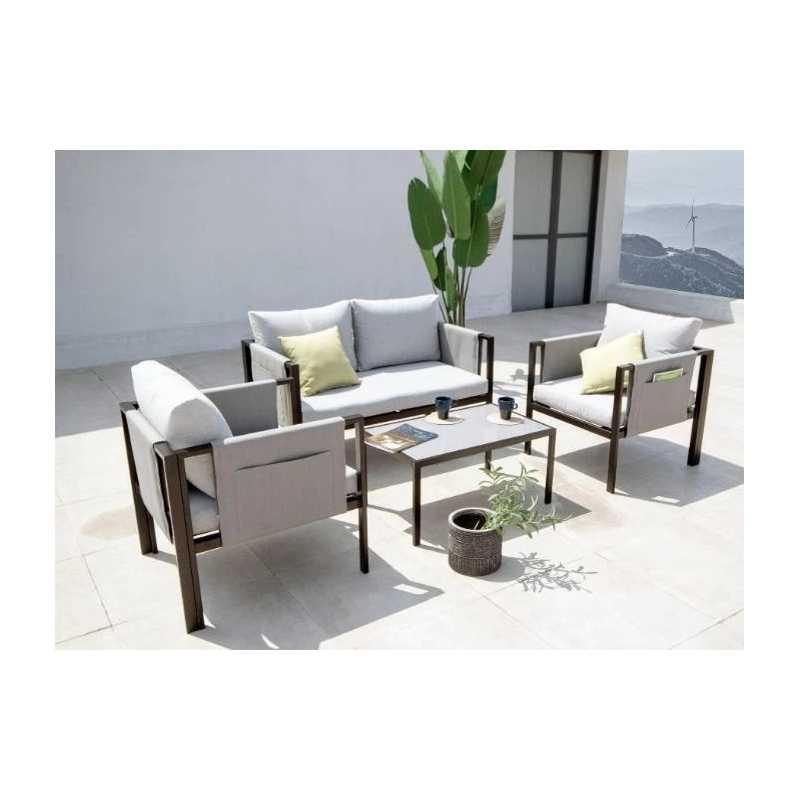 Salon de jardin bas relax gris 4 pièces – MTF – acier / polyester – 3exn0056_4