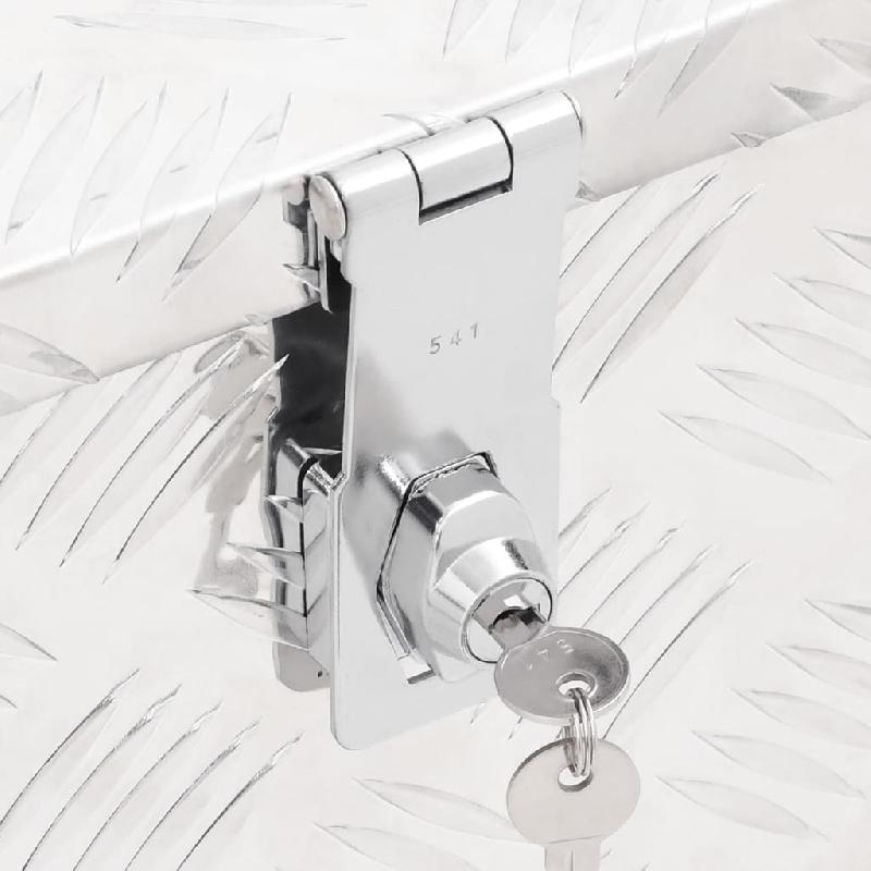 Vidaxl boîte de rangement argenté 70x31x27 cm aluminium 152250_4