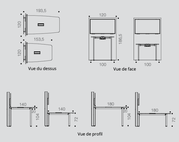 Visio Hub - Table haute collaborative connectée - Buronomic_4