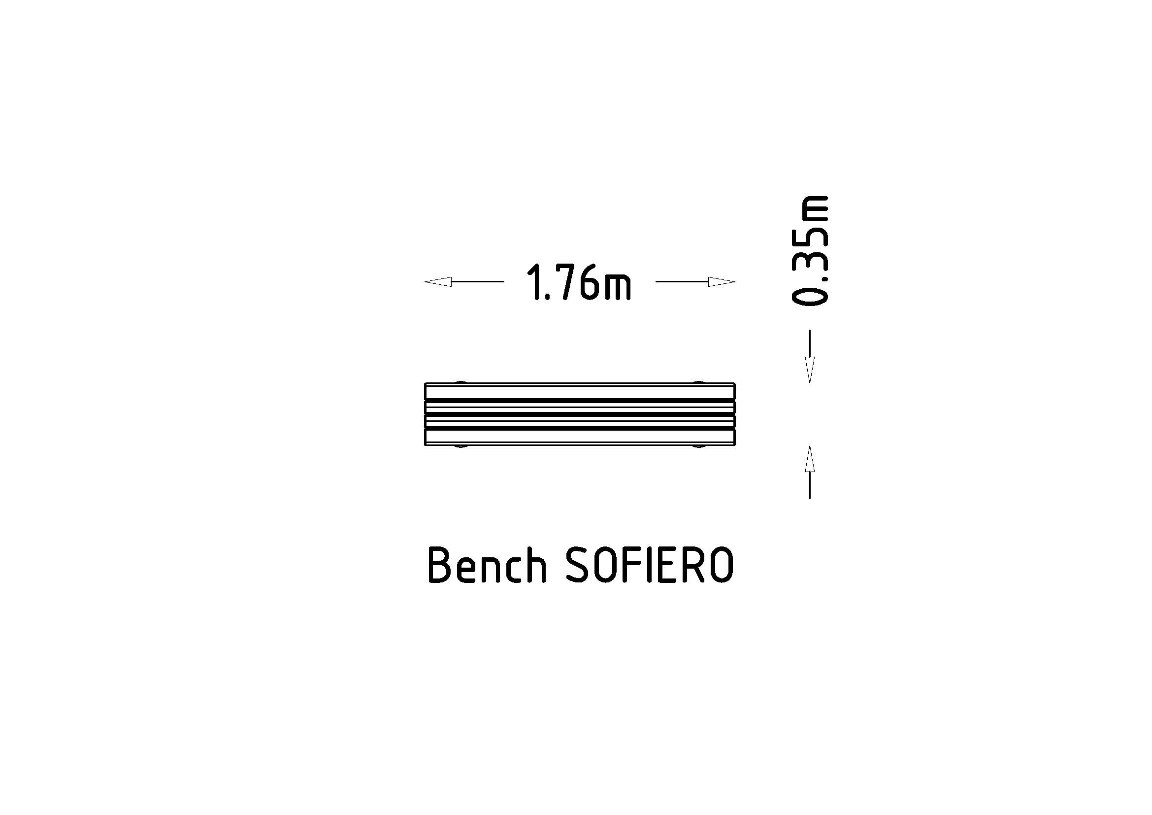 Banc public Sofiero réf 8058451 - Hags - montage 1h, longueur 1760 mm, poids 26,63 kg_4