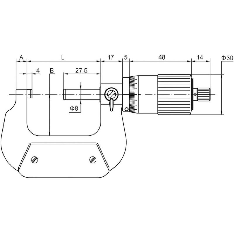 Micromètre mécanique d'extérieur - 1 tour par mm - Plage de mesure 0-25 mm - Référence 530025_4