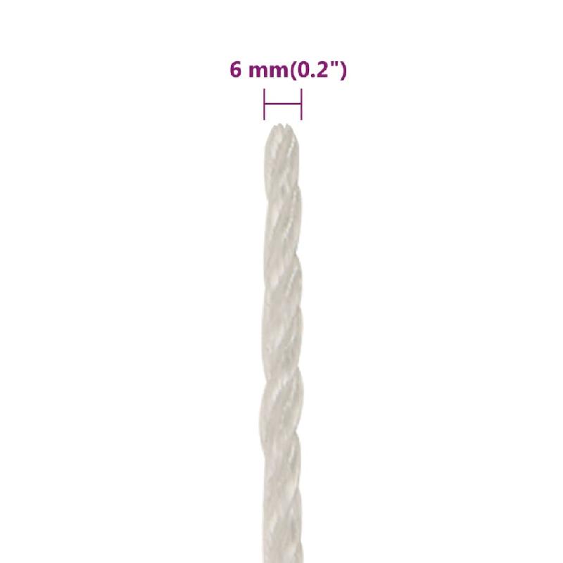 Vidaxl corde de travail blanc 6 mm 25 m polypropylène 153040_4