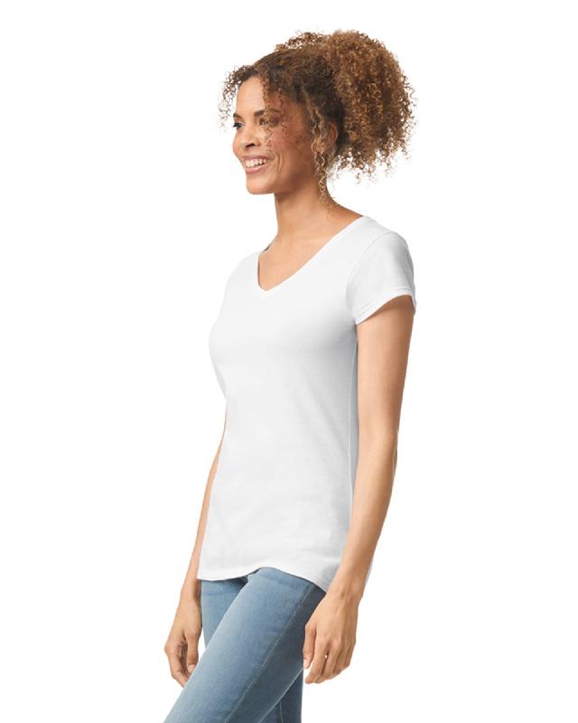 T-shirt femme col V Softstyle - Gildan - 100% coton ring spun - Réf: GI64V00L_4