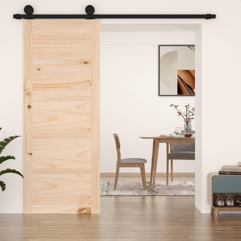 Vidaxl porte de grange 80x1,8x204,5 cm bois massif de pin 824613_4