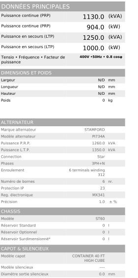 P 1260 co - Groupe électrogène en container 50 Hz triphasé - Visa - 1253.0 kVA_4