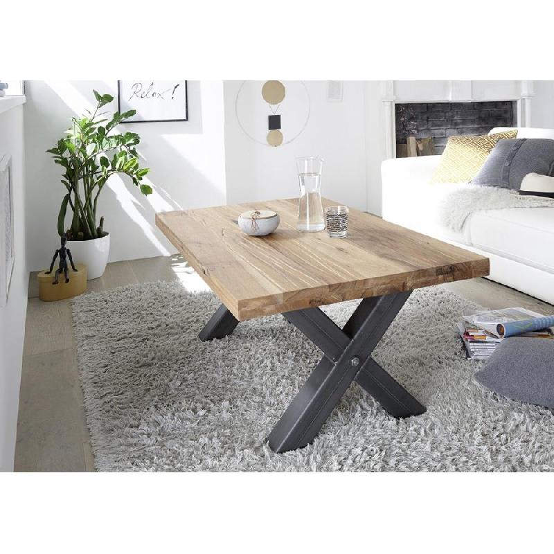 Table basse Antibes - plateau en chêne massif huilé et piétement en acier noir - 120 x 75 cm_4