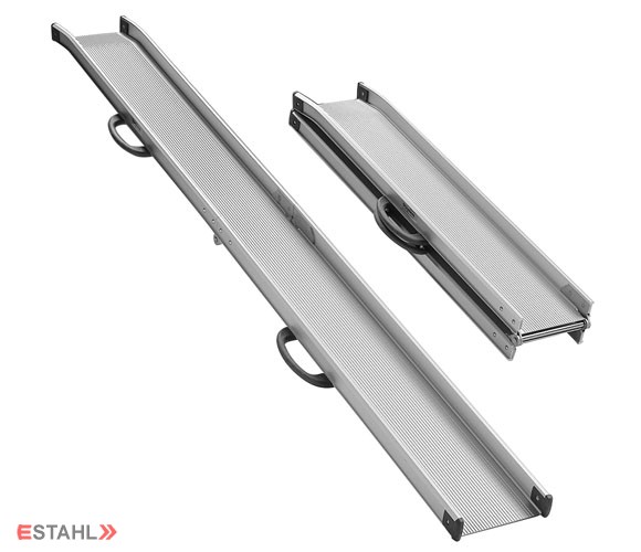 Paire de rampes pliantes E-stahl 30020-110F, 30020-160F, 30020-210F, 30020-260F, 30020-310F - aluminium anodisé, surface antidérapante, jusqu'à 350 kg_4