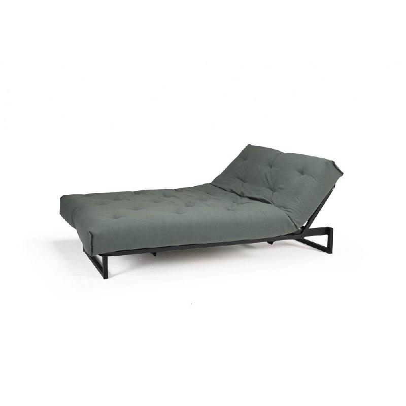 Innovation Living - Canapé clic-clac convertible Fraction lit 140x200 cm - Capitonné tissu Elegance Green - Style contemporain_4