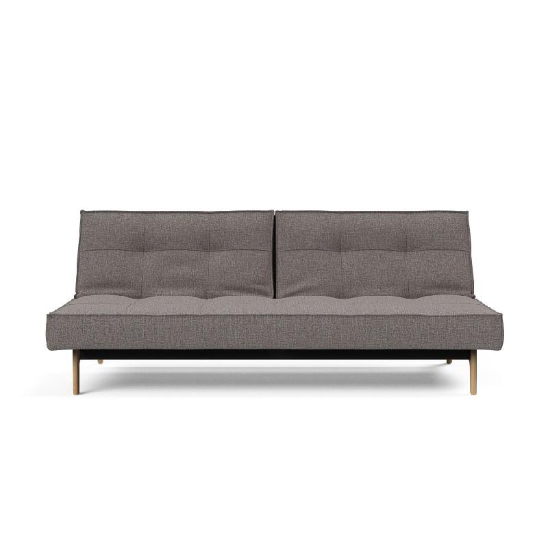 Innovation Living - Canapé convertible Splitback Eik 115x200 cm - Pieds chêne massif - Tissu Mixed Dance Grey_4