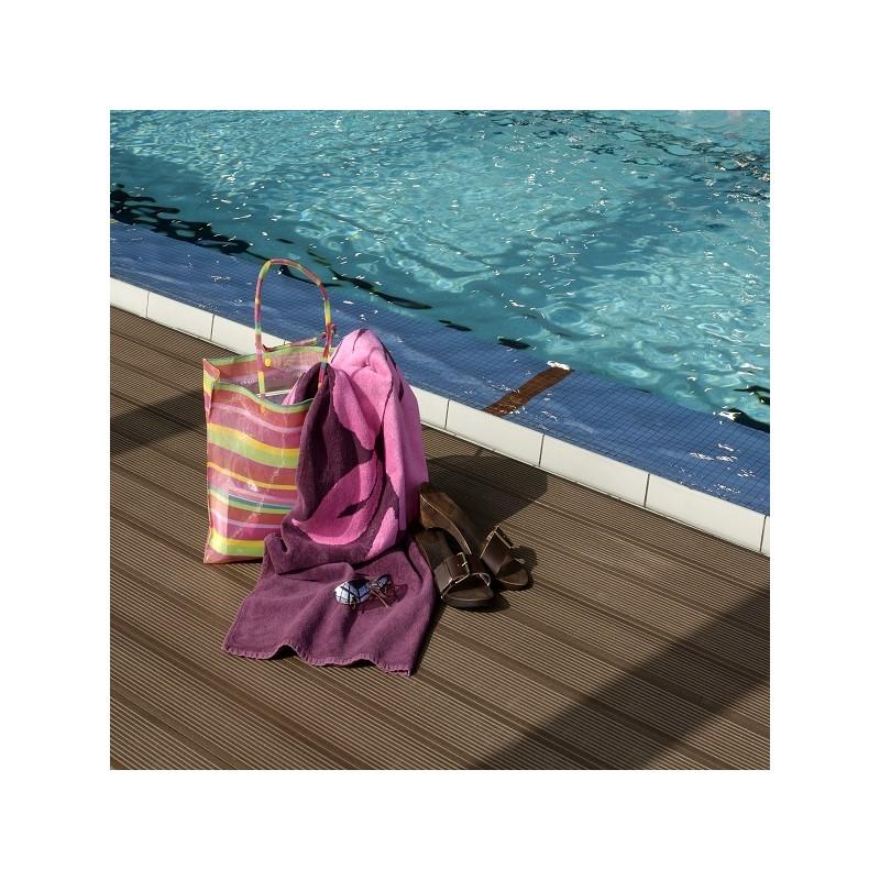 Lame terrasse bois composite alvéolaire Prima - Chocolat, 220 cm x 12 cm x 19 mm, surface couverte 0.26 m²_4