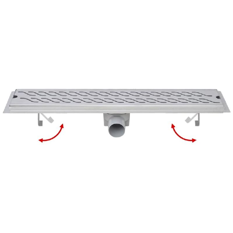 Vidaxl drain de douche linéaire 630 x 140 mm acier inoxydable 142184_4