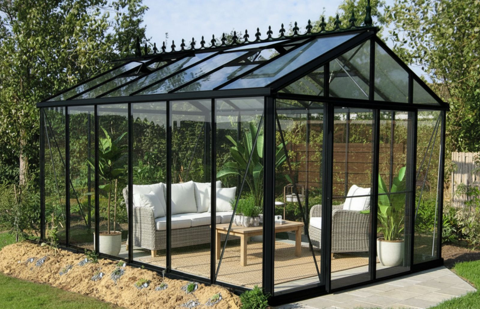 Serre en verre polyvalente, spacieuse, modulable pour vos plantes sensibles   - Helios Master_4
