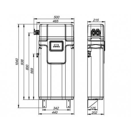 Adoucisseur d'eau mural 14 litres - Blanc - Extra plat et compact pour habitation et spa_4
