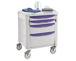 Chariot à pansements robuste en polymère antimicrobien Microban® - facile à nettoyer et à désinfecter - Flexline 131 avec tiroirs et accessoires_4