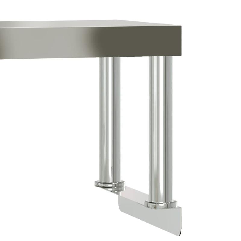 Vidaxl table de travail de cuisine avec étagère 110x30x120 cm inox 3208894_4