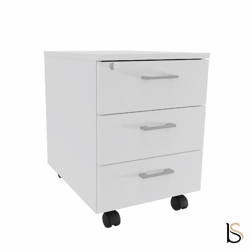 Caisson mobile 3 tiroirs - Quadrifoglio. - Blanc_4
