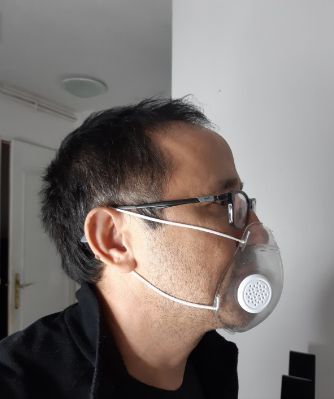 Masque de protection transparent en silicone - visage découvert avec double valve respiratoire_4