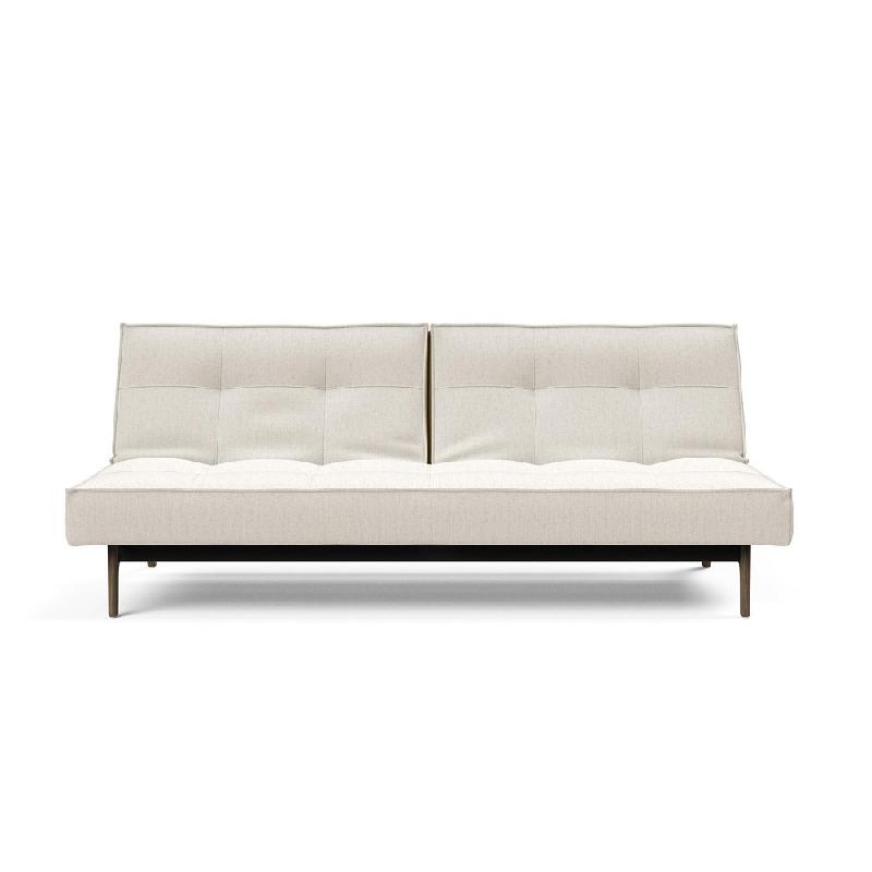 Canapé convertible Innovation Living Splitback Eik 115x200 cm - Chêne fumé - Tissu bouclé Off White_4