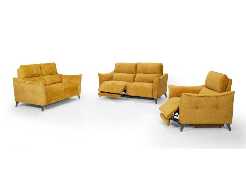 Canapé fixe 2 places ATTITUDE tissu chenillé ocre_4