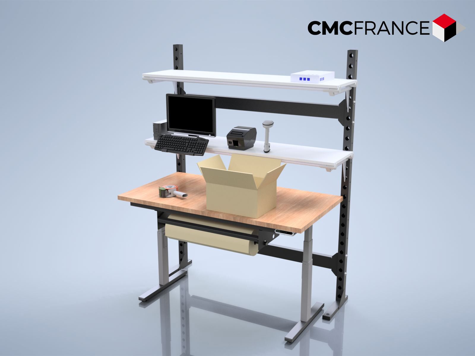 Poste de travail Ergoflex - réglage mécanique ou électrique de la hauteur - robuste et ergonomique_4