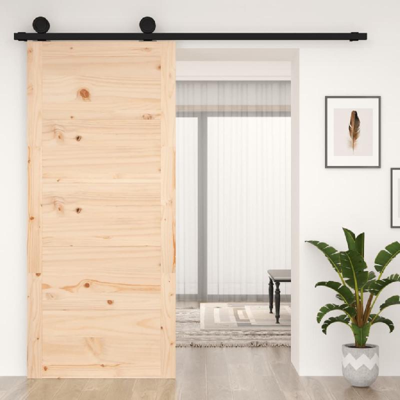 Vidaxl porte de grange 90x1,8x204,5 cm bois massif de pin 824618_4