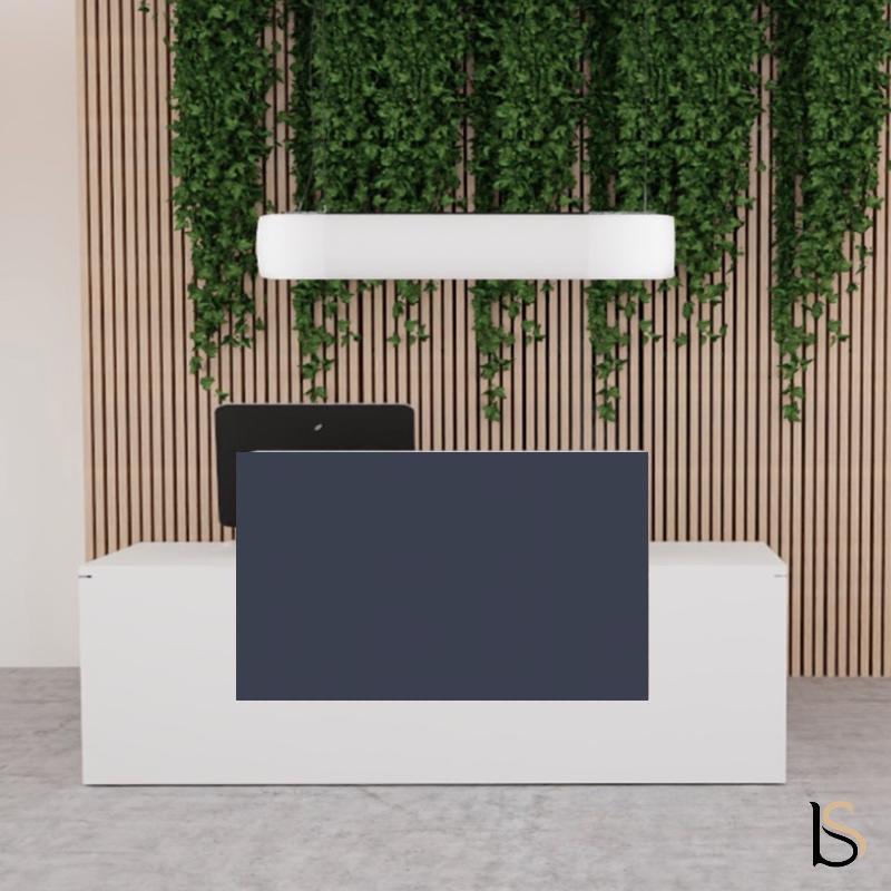 Bureau d'accueil Pano avec façade colorée - Ofitres - 120, Bleu marine mat_5