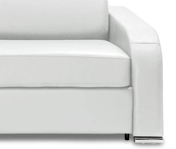 Canapé convertible express Sofia Edition cuir blanc - Matelas 16 cm - Fabrication artisanale italienne_4