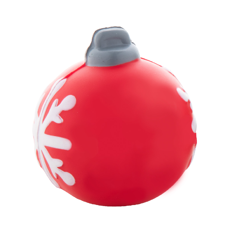 Balle anti-stress en forme de boule de Noël - couleur rouge - poids 21g_4