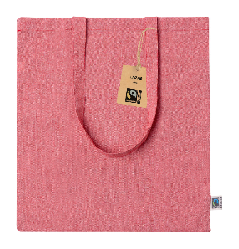 Sac à provisions en coton recyclé Fairtrade - 100% coton équitable - 120 g/m² - Rouge_4