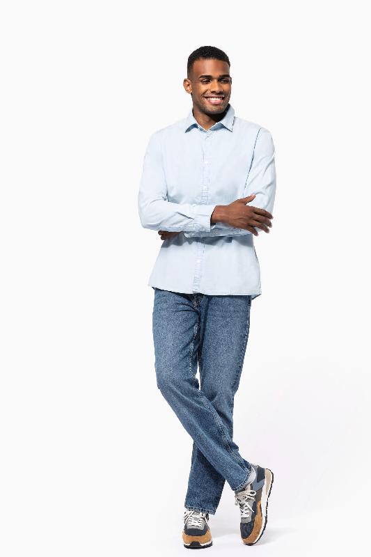 Chemise écoresponsable délavée en coton twill pour homme - Kariban - Réf: KNS500_4
