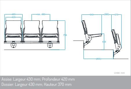 Fauteuil pour stade, auditorium : structure en acier peint ou galvanisé à chaud - PRISMA_4